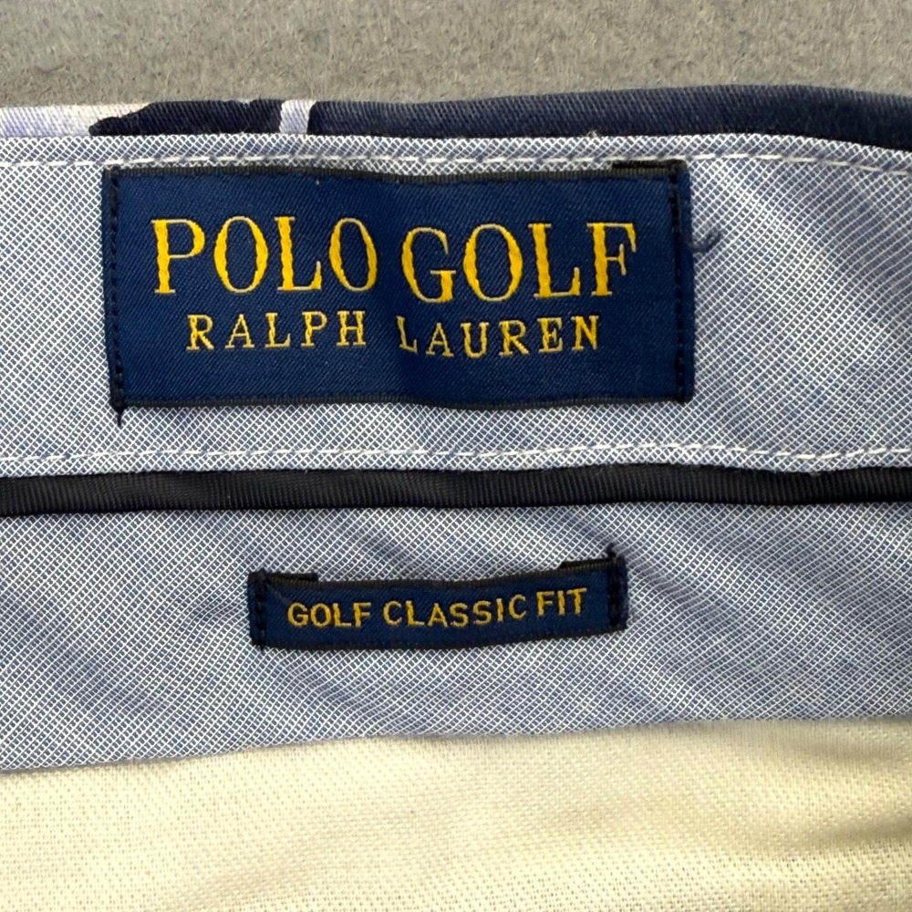 Polo Golf Ralph Lauren Mens 35 Floral Navy Blue Classic Fit Chino Shorts Stretch - Picture 2 of 12